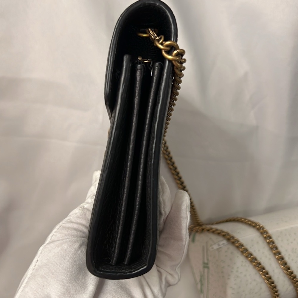 Gucci GG Marmont Chain Shoulder Leather Black Gold Hardware - Picture 13 of 17